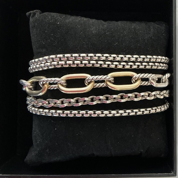 David Yurman multi row bracelet Silver/18K gold,  NWOT - Picture 9 of 10
